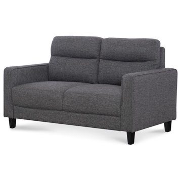 Asher Channeled Loveseat, Gray