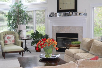 Living room - traditional living room idea in Cleveland