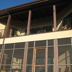 r029 Custom Iron Railings between wood columns - Products