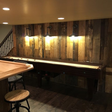 Reclaimed barn lumber accent wall