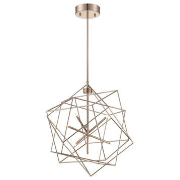Lite Source LS-19855 Stacia 7 Light 21"W LED Abstract Chandelier - French Gold