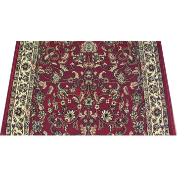 Persian Classics Traditional Stair Runner Red, 27"x1' Rug Runner