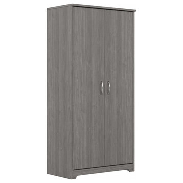 Cabot Tall Bathroom Storage Cabinet with Doors in Modern Gray - Engineered Wood