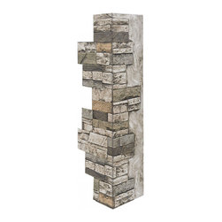 136-36-STACKED STONE VENEER CORNER 36"H X 11"W X 1 1/4"D - Wall Panels