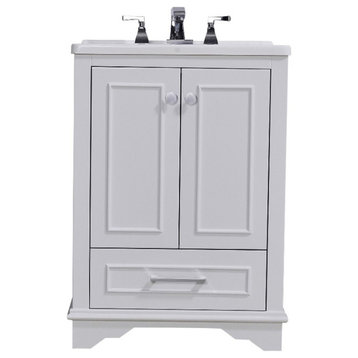 Stufurhome Danna 24 in. x 34 in. White Engineered Wood Laundry Sink