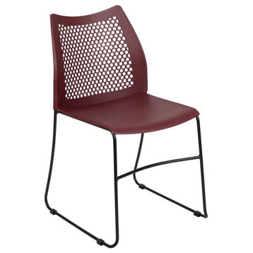 HERCULES Series 661 lb. Capacity Burgundy Stack Chair with Air-Vent Back and...