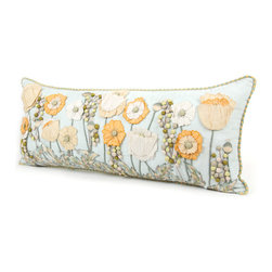 Parchment Poppy Lumbar Pillow | MacKenzie-Childs - Decorative Pillows