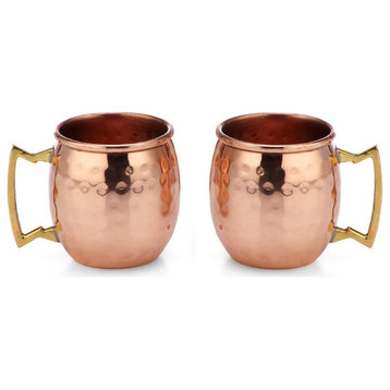 Modern Home Authentic 100% Solid Copper Hammered Moscow Mule Mug 2-Oz Shot Glas