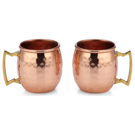 Modern Home Authentic 100% Solid Copper Hammered Moscow Mule Mug 2-Oz Shot Glas