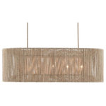Currey and Company - Currey and Company 9000-0737 Mereworth, 5 Light Chandelier - The Mereworth Chandelier has an oblong wrought iroMereworth 5 Light Ch Natural Rope/Beige *UL Approved: YES Energy Star Qualified: n/a ADA Certified: n/a  *Number of Lights: 5-*Wattage:40w E12 Candelabra Base bulb(s) *Bulb Included:Yes *Bulb Type:E12 Candelabra Base *Finish Type:Natural Rope/Beige