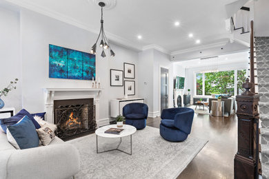 Transitional living room photo in New York