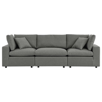 Commix Overstuffed Outdoor Patio Sofa Charcoal -5578