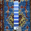 2'x3'6" Blue Super Kazak Pure Wool Geometric Design Handmade Rug