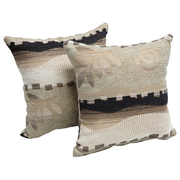 17" Tapestry Throw Pillows With Inserts, Set of 2, Dessert Horizon