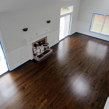 EAST HAMPTON: RED OAK REFINISHED WITH JACOBEAN STAIN & SEMI-GLOSS OIL POLY