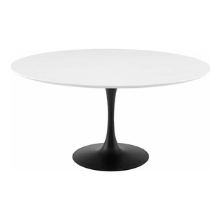 Contemporary Modern Kitchen Room Round Dining Table, Wood Aluminum ...