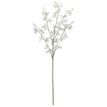 35" Mini White Dancing Orchid Spray 3/Pk