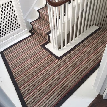 Striped Carpet to Stairs with Black Border in West London