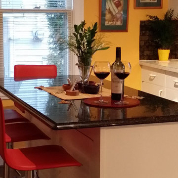 Classic Island Addition - Custom Application with White Lacquered MDF Finish