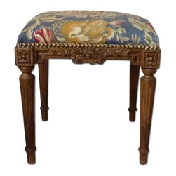Pierre Deux French Country Aubusson Stool - Bar Stools And Counter Stools