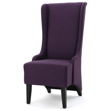 GDF Studio Sheldon Traditional Design High Back Fabric Dining Chair, Plum