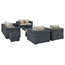 Canvas Antique Beige Summon 9 Piece Outdoor Patio Sunbrella Sectional Set