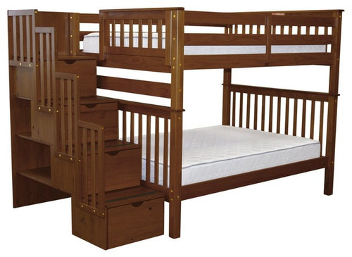 Queen Over Bunk Bed With Trundle And Stairs Bedz King Bunk Beds Full Over Stairway With 4 Step Drawers Espresso More Info