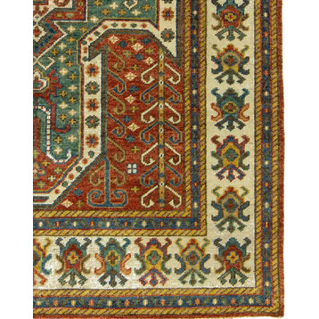 Caucasian Style Hand Woven Rug, 8'x9'9"