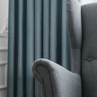 Luxury Velvet Curtain Panels, Gray Blue Willow, Set of 2, Rod Pocket 50"x120"