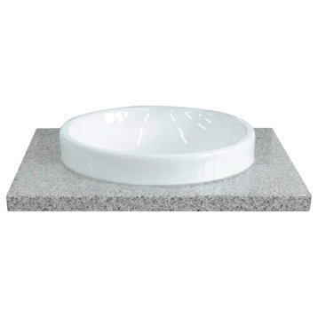 25" Gray Granite Countertop and Single Round Sink