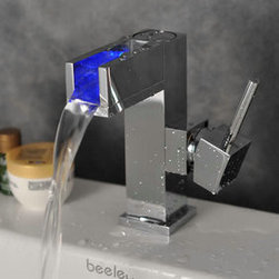 Contemporary Single Handle LED Bathroom Sink Faucet T0615F - Bathroom Sink Faucets