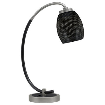 1-Light Desk Lamp, Graphite/Matte Black Finish, 5" Black Matrix Glass