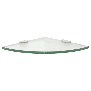 6" Quarter Round Glass Shelf with (2) Half Round Clamps
