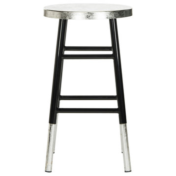 Daisy Silver Dipped Counter Stool, Set of 2, Black/Silver
