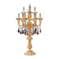 Mendelsshon 9 Light Table Lamp, Two-Tone Gold 24K, Firenze Mixed