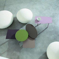 COLLAGE Tables w/ Hollywood Poufs - Furniture