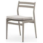 Four Hands - Atherton Outdoor Dining Chair,Stone Grey / Weathered Grey - Slim, simple style. Weathered grey teak offers streamlined support for a single cushion upholstered in UV-resistant and water-repellent fabric in a neutral sand. Cover or store indoors during inclement weather and when not in use.