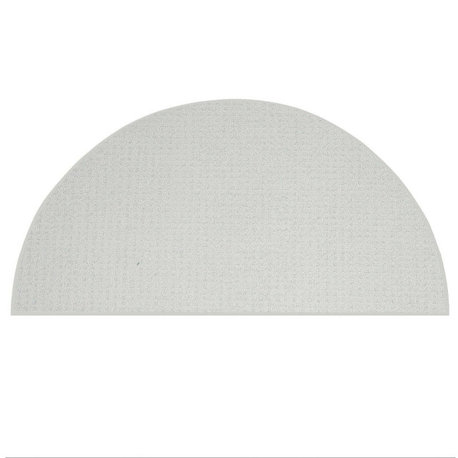 Abstract Contemporary Geometrical - Framed Ivory, 36" x 72" Half Round Area Rug