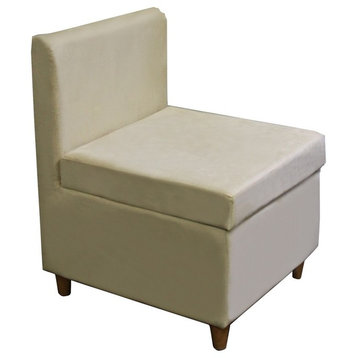 28.5"H Accent Chair With Storage, Cream