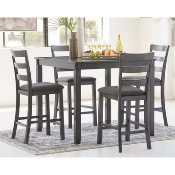 Signature Design by Ashley Bridson 5 Piece Square Dining Table Set in Gray