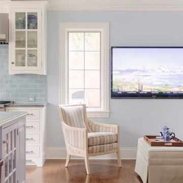 Comfortable seating near kitchen space