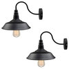 LNC 2-Pack Black Lamps Gooseneck Modern Wall Sconces, Barn Warehouse