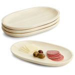 Woodard & Charles - 4 Piece Oval Tray Serving Set, 6" x 10" - Dimensions: 6" x 10"