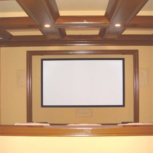 Trendy home theater photo in Raleigh