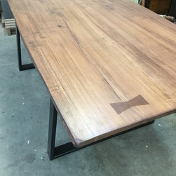 Custom Iron and Live Edge Dining Table - Products