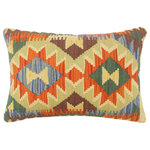 Bareens Designer Rugs - Turkish Rustic Boyce Hand Woven Kilim Pillow - Embellish your home with this timeless casual chic handmade Southwestern Kilim throw pillow covers made with wool and cotton. Constructed on a loom by Nomad Turkman people with hand spun wool and Natural Vegetable dyes these beautiful Kilim pillow covers are known for their beautiful repetitive geometrical, naturalistic floral and traditional patterns yet still giving it a moden look. Masterfully artisan-crafted on traditional Kilim looms with a contemporary fashion palette producing bold intricate sharp patterns making them a standout piece in any decor.