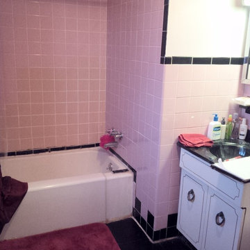 Before - typical pink/black bath