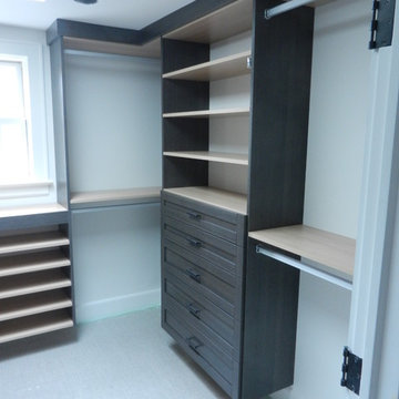 Multi Finish Custom Walk-in Closet System in Westport CT