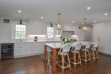 Example of a transitional home design design in Boston