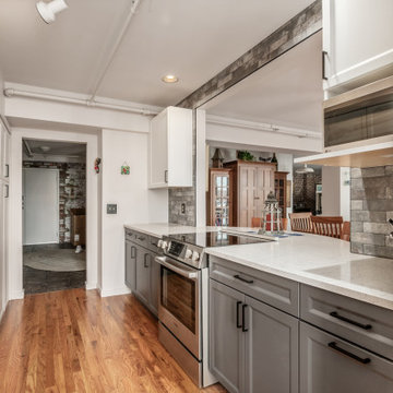 Galley Style Kitchen Remodel Done in Two-Tone Cabinets